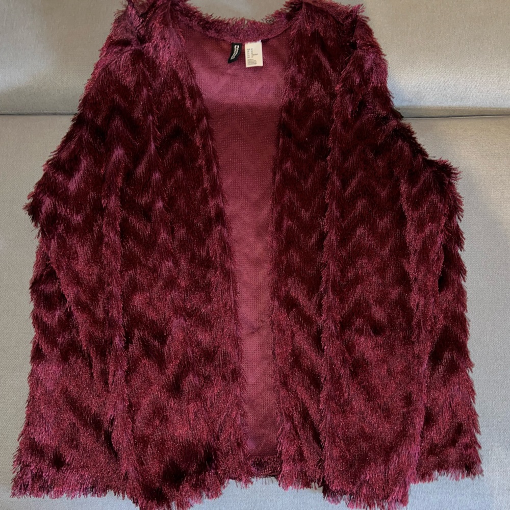 Burgundy fringed dress jacket